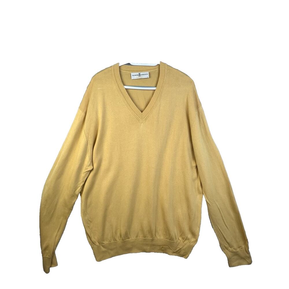 Fairway & Greene Men's Yellow Pima Cotton V-Neck SweaterGolf Work Preppy